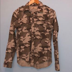 Hollister Military Button Down Shirt